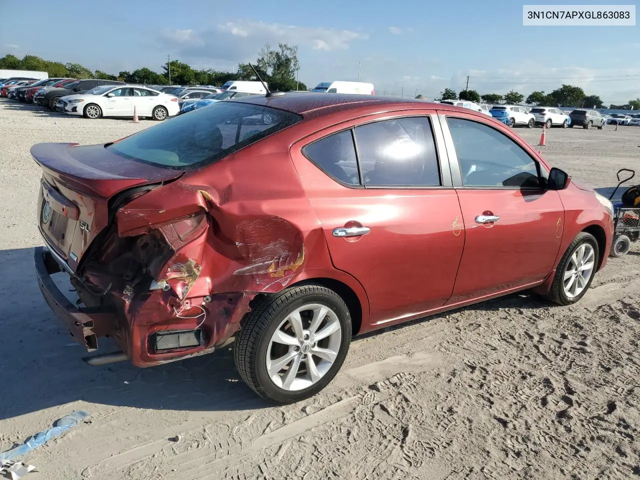 3N1CN7APXGL863083 2016 Nissan Versa S