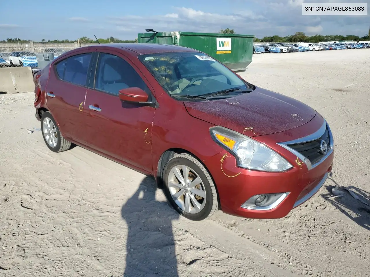 3N1CN7APXGL863083 2016 Nissan Versa S