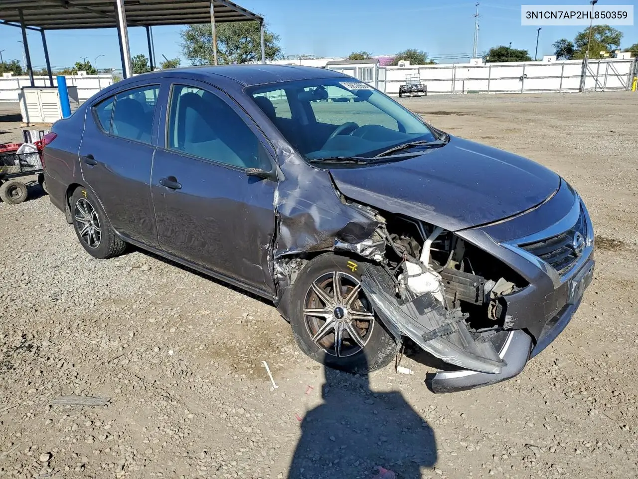 3N1CN7AP2HL850359 2017 Nissan Versa S