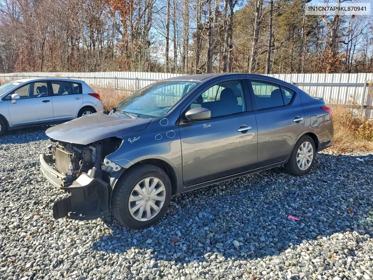 3N1CN7AP9KL870941 2019 Nissan Versa S