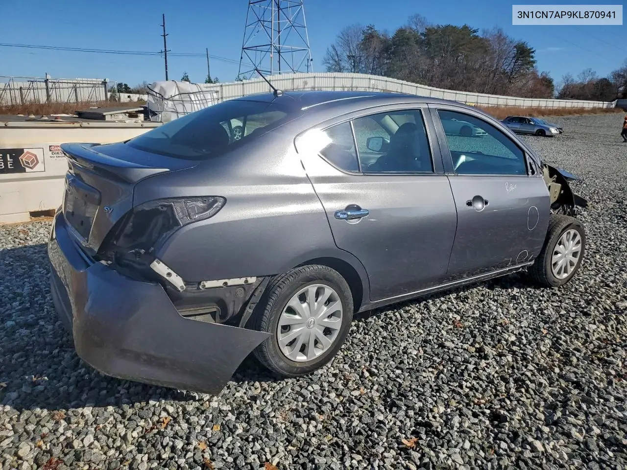 3N1CN7AP9KL870941 2019 Nissan Versa S