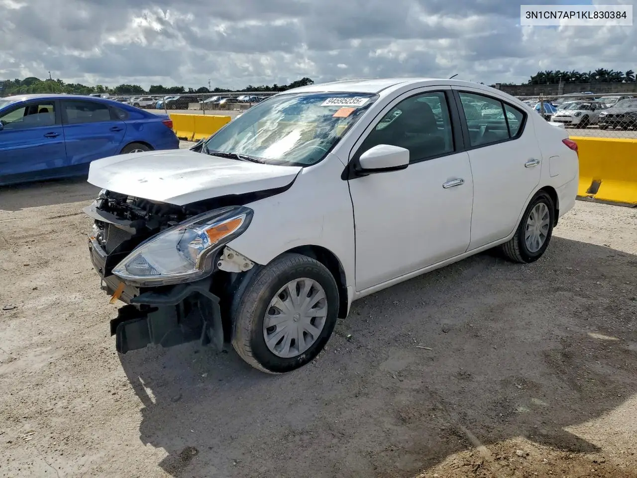 3N1CN7AP1KL830384 2019 Nissan Versa S