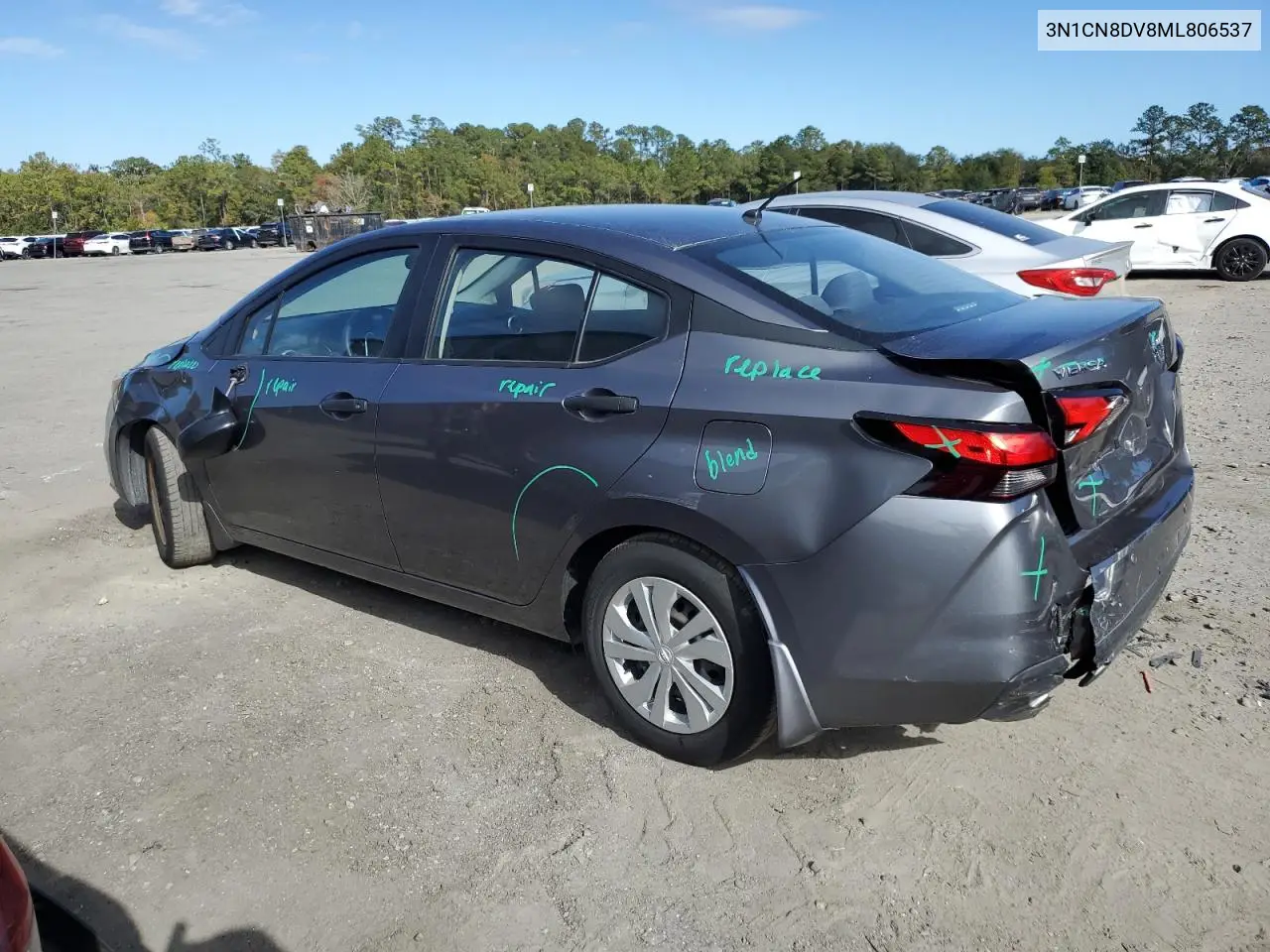 3N1CN8DV8ML806537 2021 Nissan Versa S