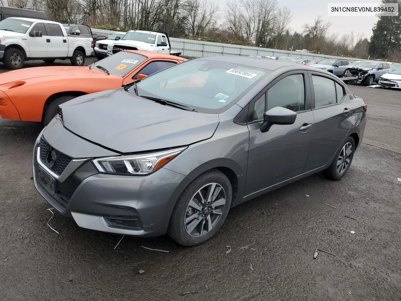 2022 Nissan Versa Sv VIN: 3N1CN8EV0NL839452 Lot: 85692884