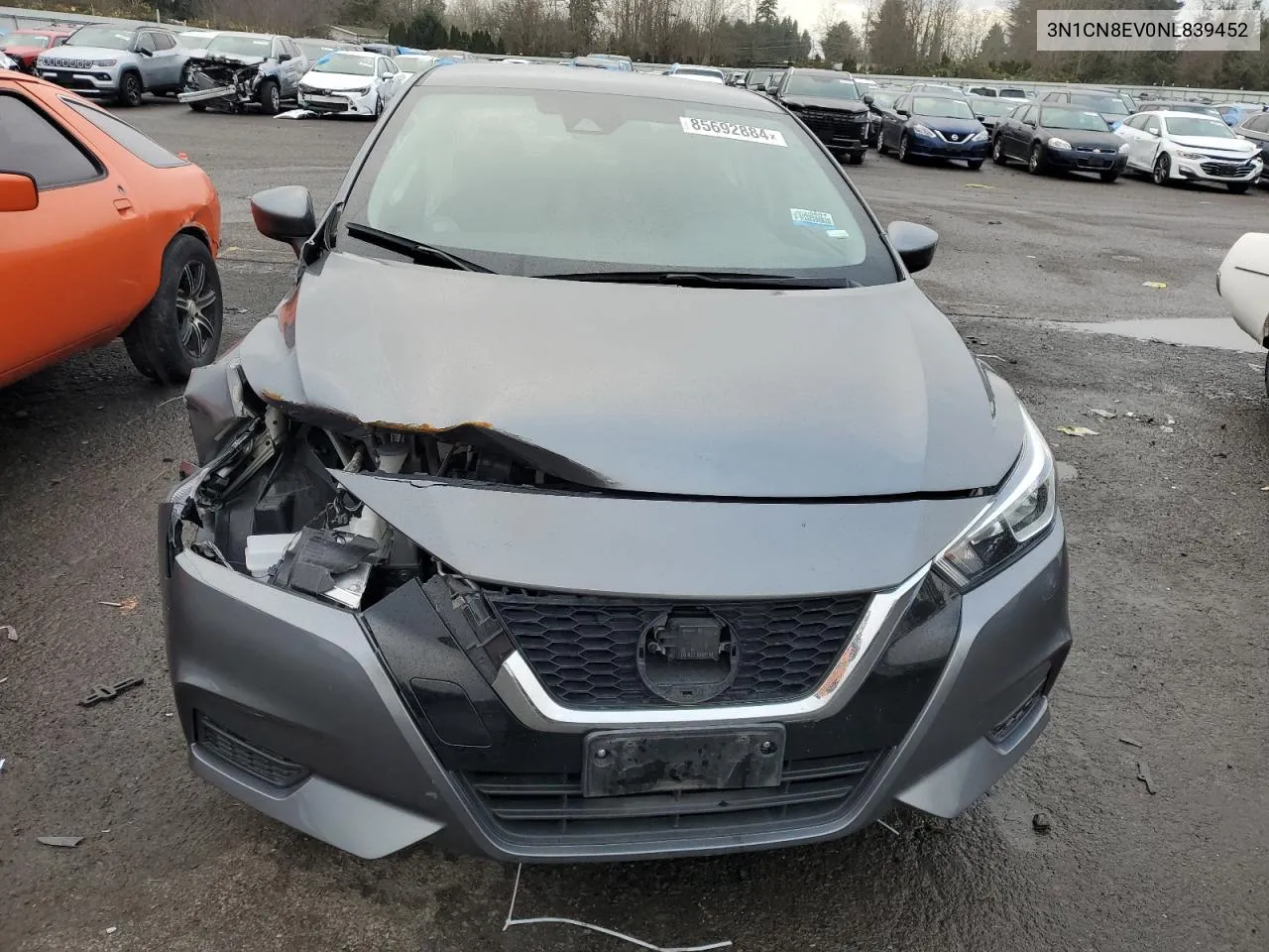2022 Nissan Versa Sv VIN: 3N1CN8EV0NL839452 Lot: 85692884