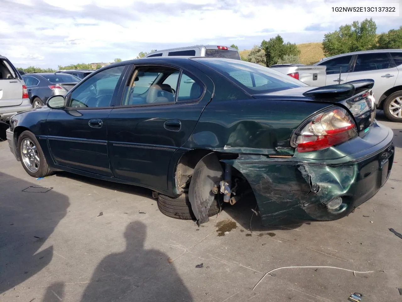 2003 Pontiac Grand Am Gt VIN: 1G2NW52E13C137322 Lot: 68789744