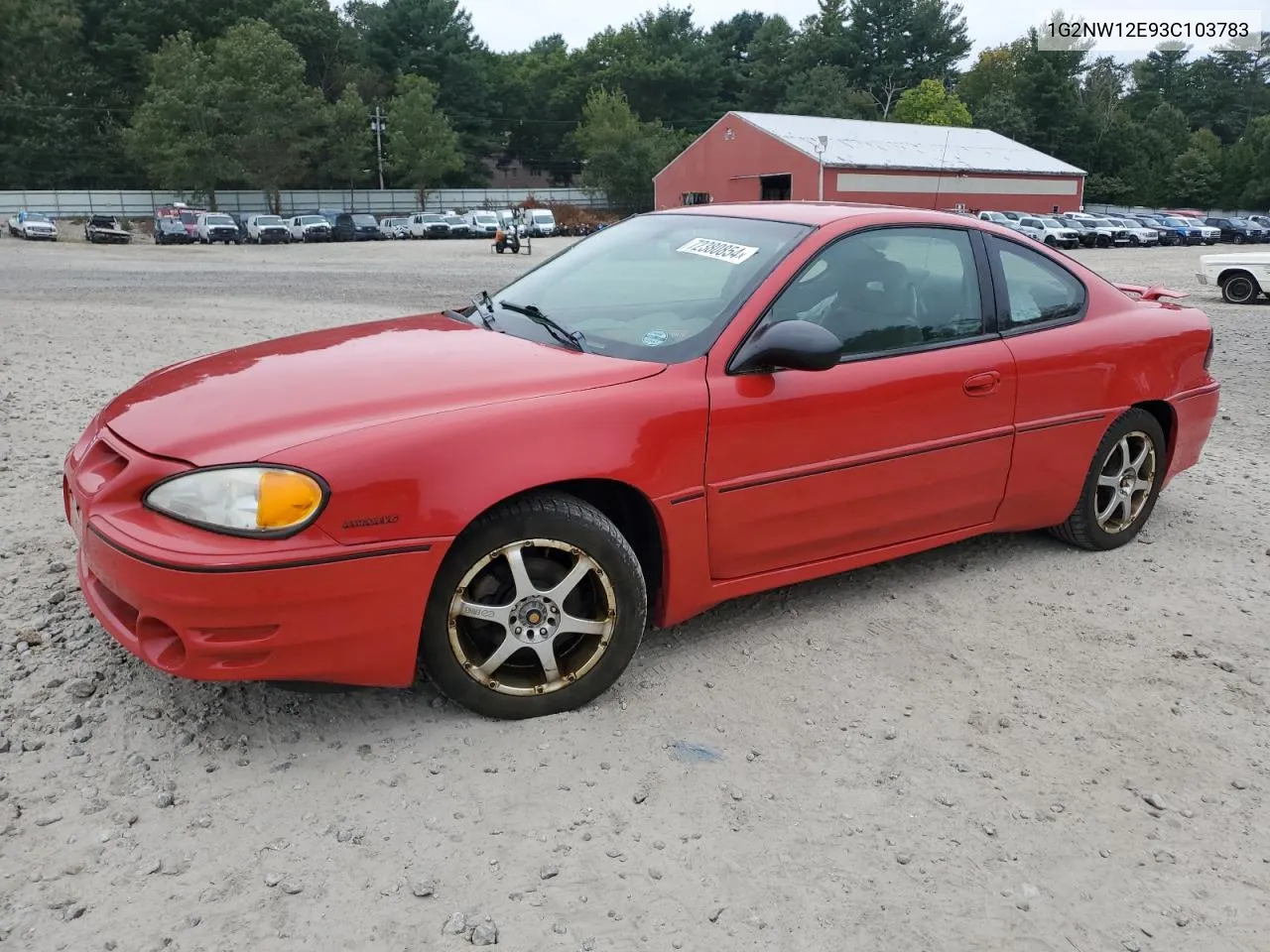 2003 Pontiac Grand Am Gt VIN: 1G2NW12E93C103783 Lot: 72380854