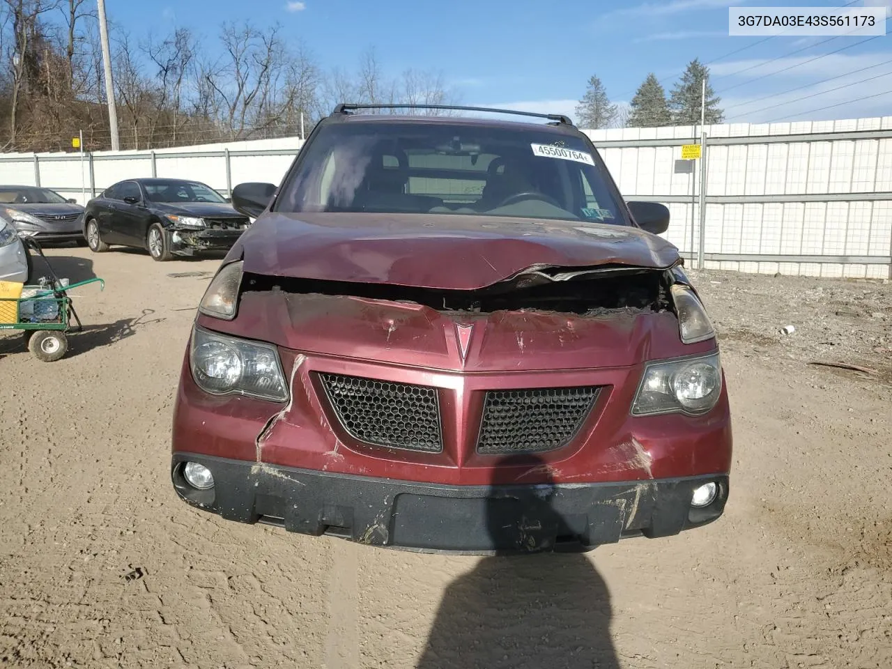 2003 Pontiac Aztek VIN: 3G7DA03E43S561173 Lot: 45500764