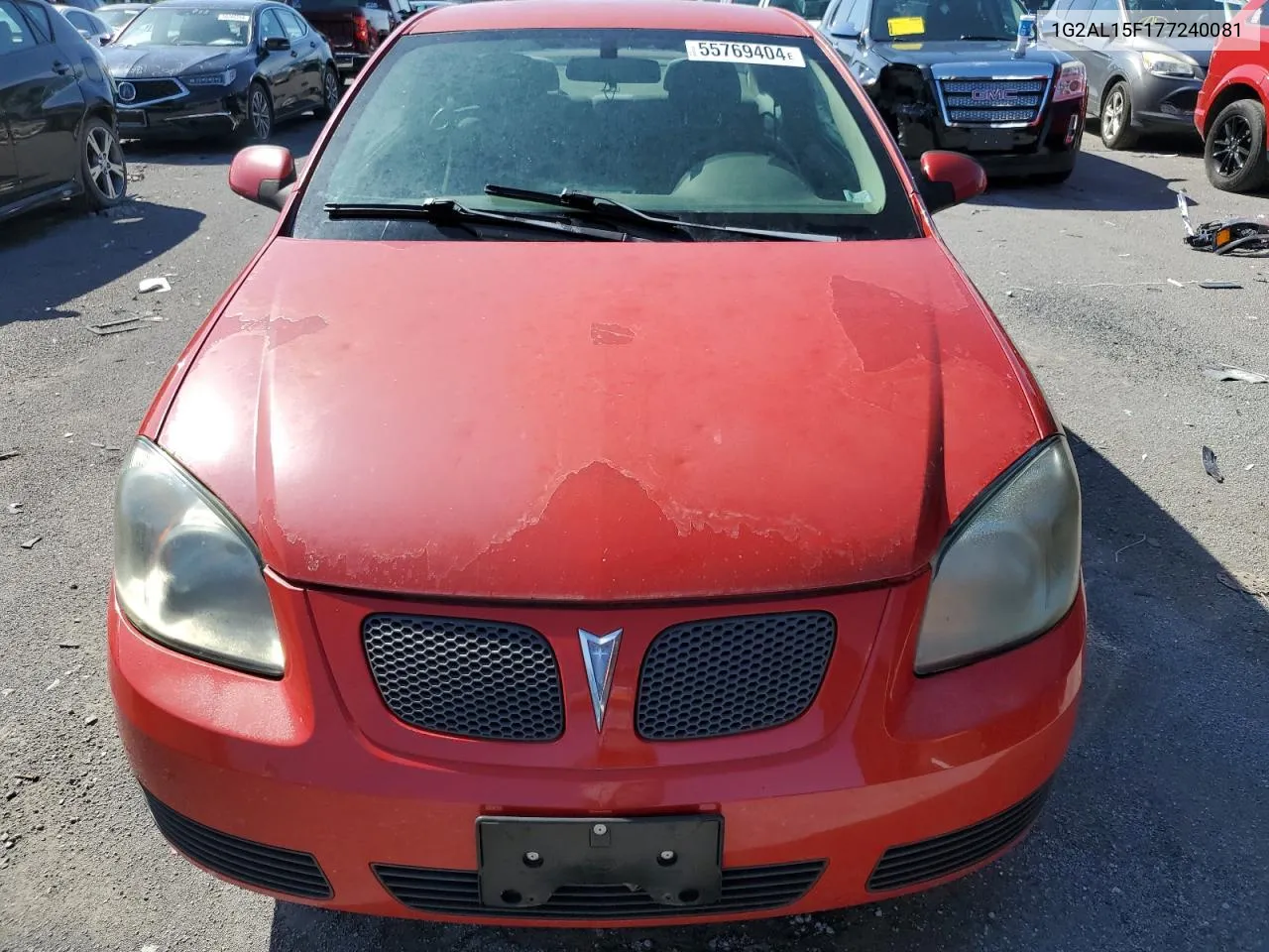 2007 Pontiac G5 VIN: 1G2AL15F177240081 Lot: 55769404