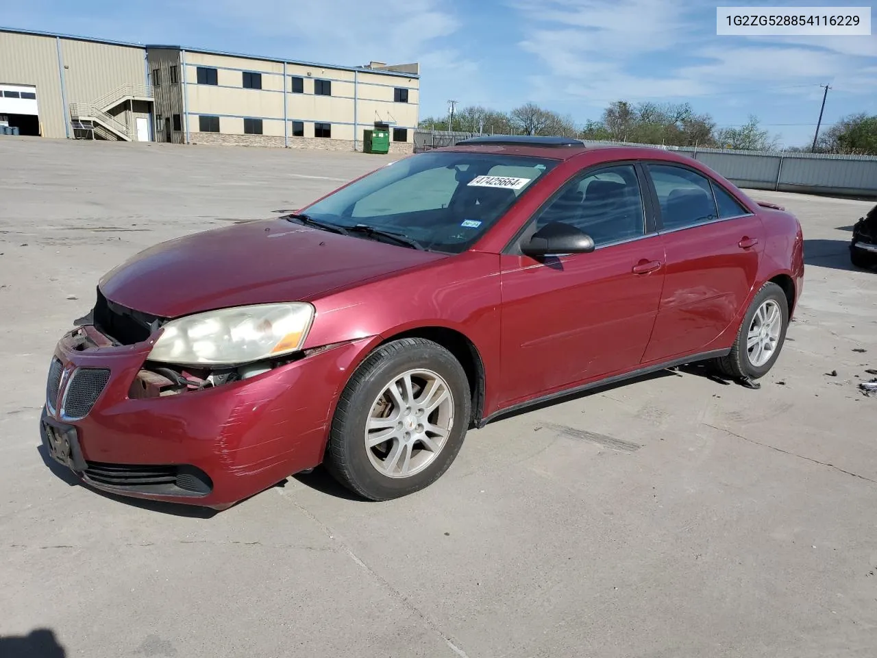 2005 Pontiac G6 VIN: 1G2ZG528854116229 Lot: 47425664