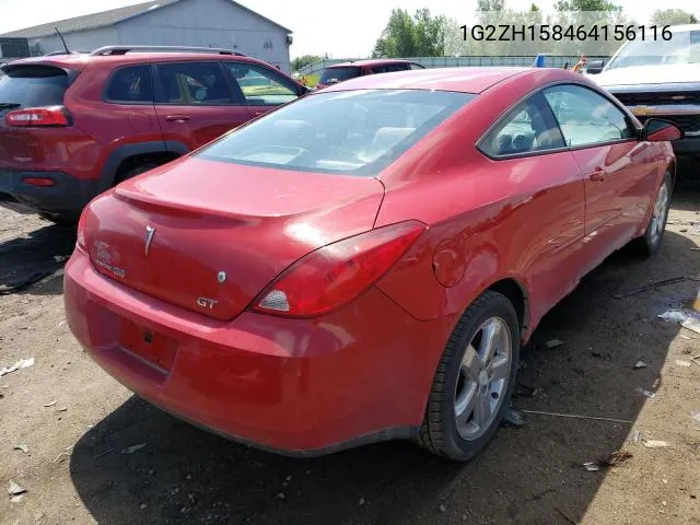 2006 Pontiac G6 Gt VIN: 1G2ZH158464156116 Lot: 49139244