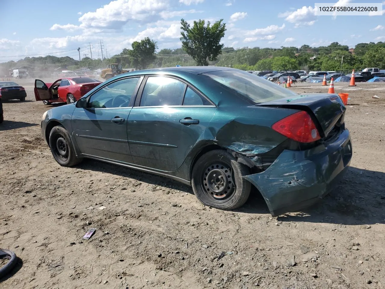 2006 Pontiac G6 Se VIN: 1G2ZF55B064226008 Lot: 56705774