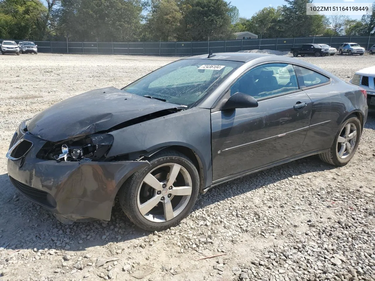 2006 Pontiac G6 Gtp VIN: 1G2ZM151164198449 Lot: 72436104