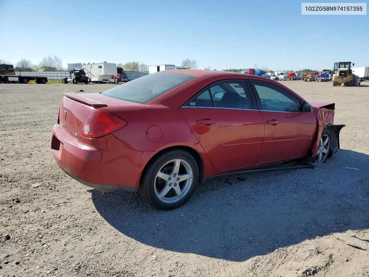 2007 Pontiac G6 Base VIN: 1G2ZG58N974157355 Lot: 42485174