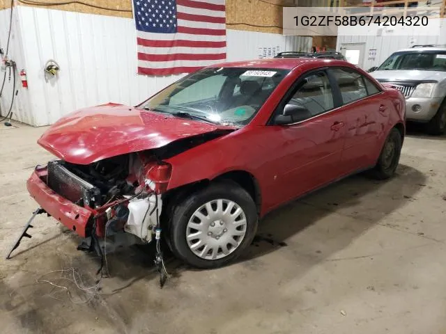 1G2ZF58B674204320 2007 Pontiac G6 Value Leader