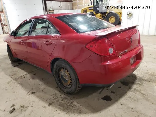 1G2ZF58B674204320 2007 Pontiac G6 Value Leader