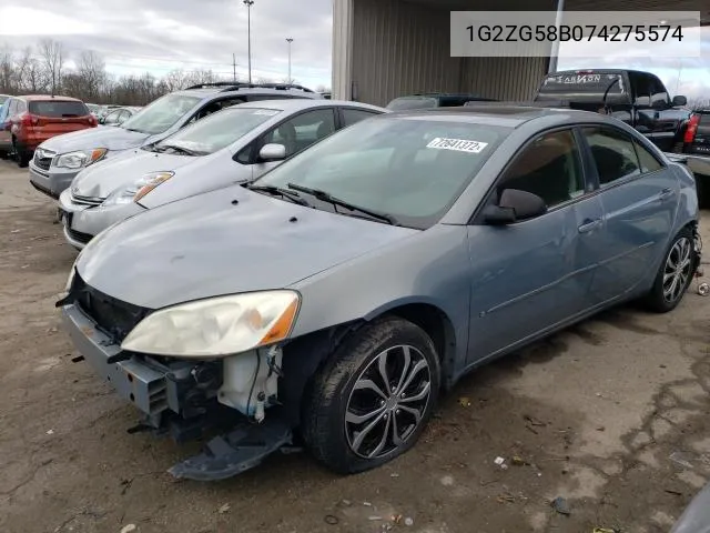 2007 Pontiac G6 Base VIN: 1G2ZG58B074275574 Lot: 54339443