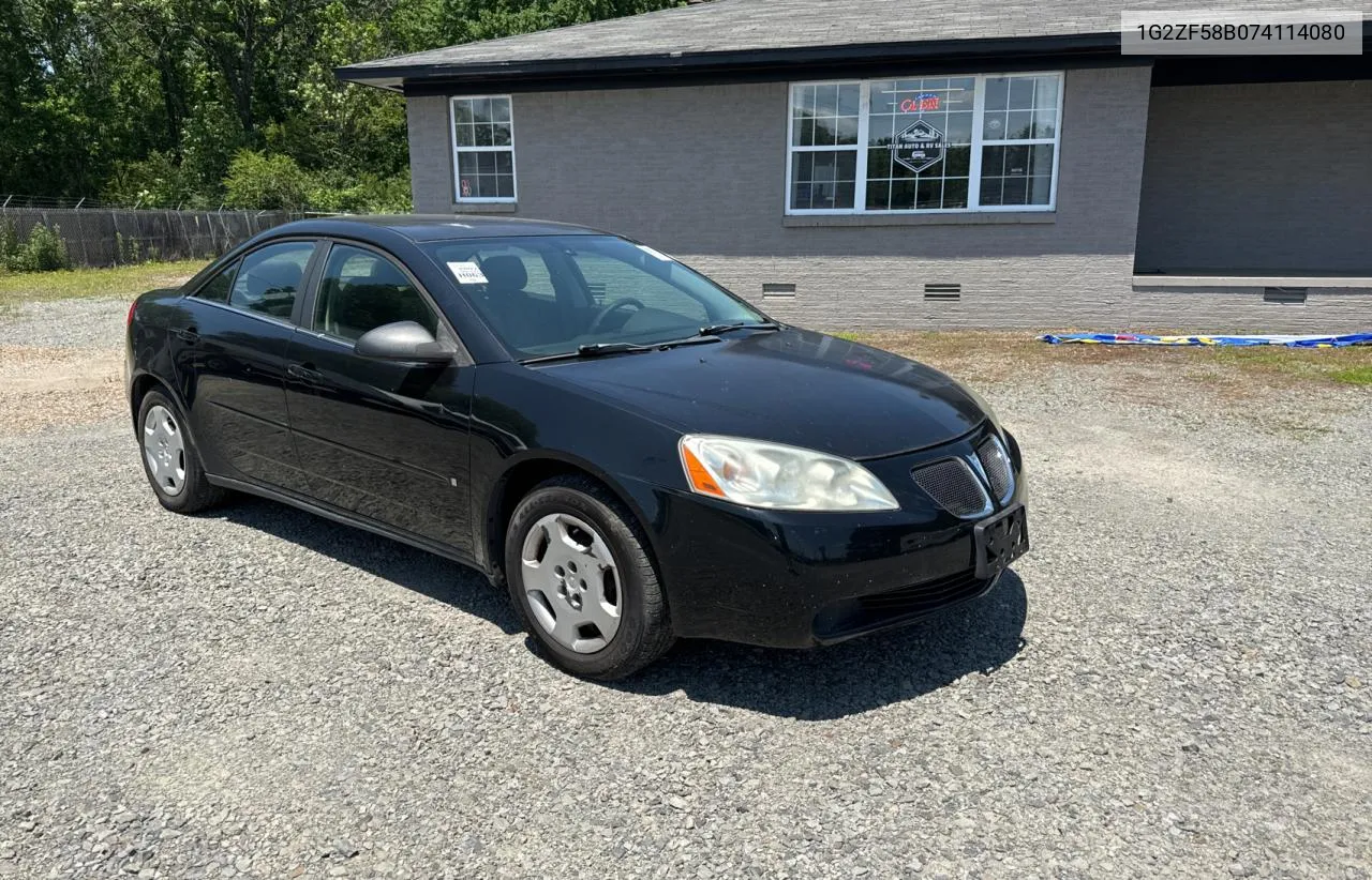 2007 Pontiac G6 Value Leader VIN: 1G2ZF58B074114080 Lot: 55908214