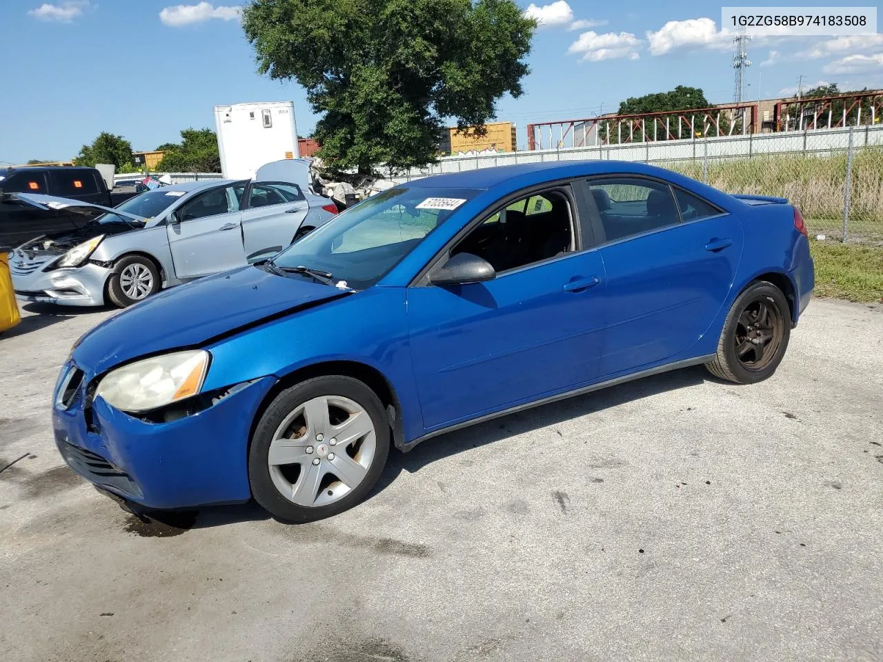 2007 Pontiac G6 Base VIN: 1G2ZG58B974183508 Lot: 57035644