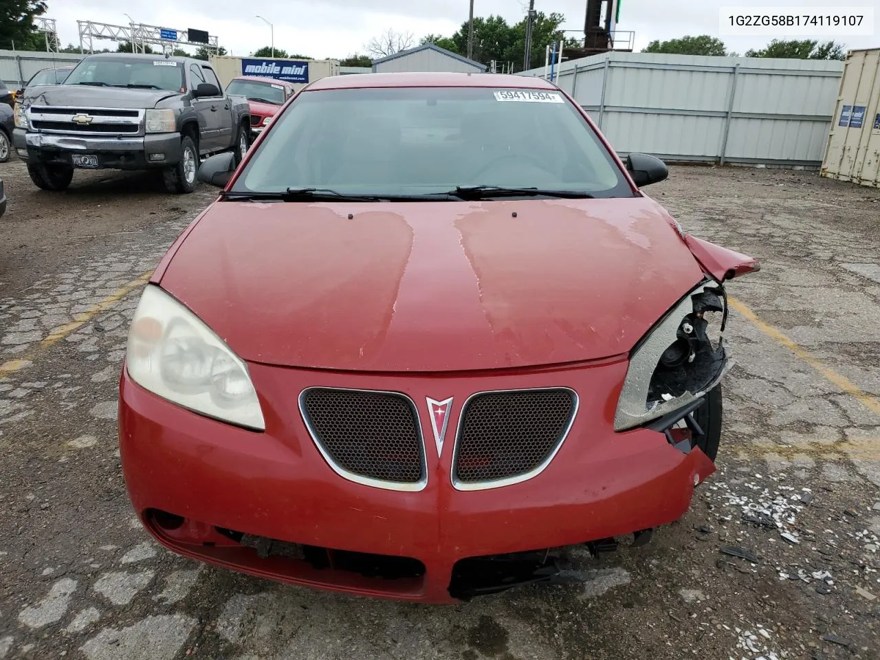 2007 Pontiac G6 Base VIN: 1G2ZG58B174119107 Lot: 59417594