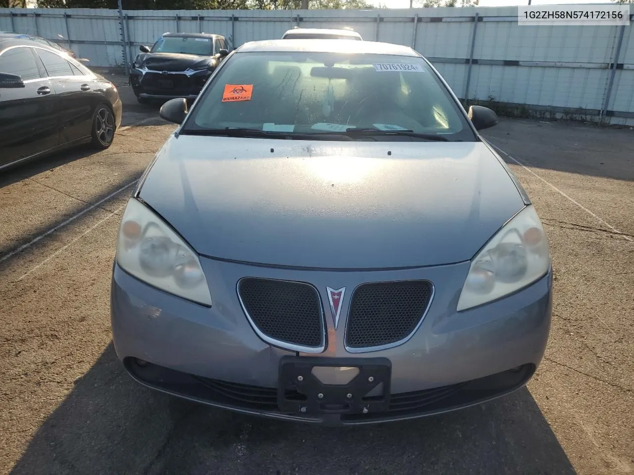 2007 Pontiac G6 Gt VIN: 1G2ZH58N574172156 Lot: 70761924