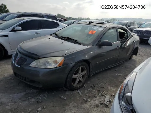 2007 Pontiac G6 Base VIN: 1G2ZG58N574204736 Lot: 73205953