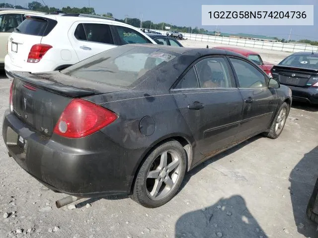 2007 Pontiac G6 Base VIN: 1G2ZG58N574204736 Lot: 73205953