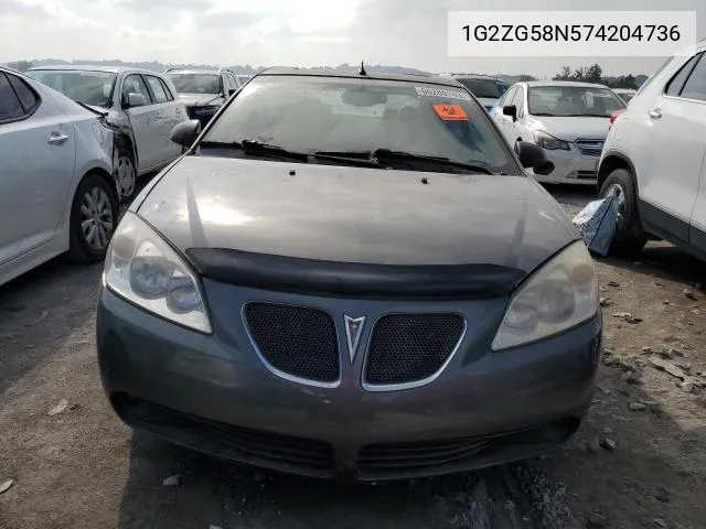 1G2ZG58N574204736 2007 Pontiac G6 Base