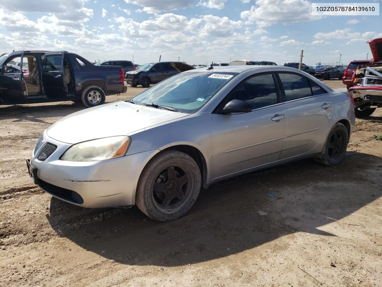 2008 Pontiac G6 Base VIN: 1G2ZG57B784139610 Lot: 54522244