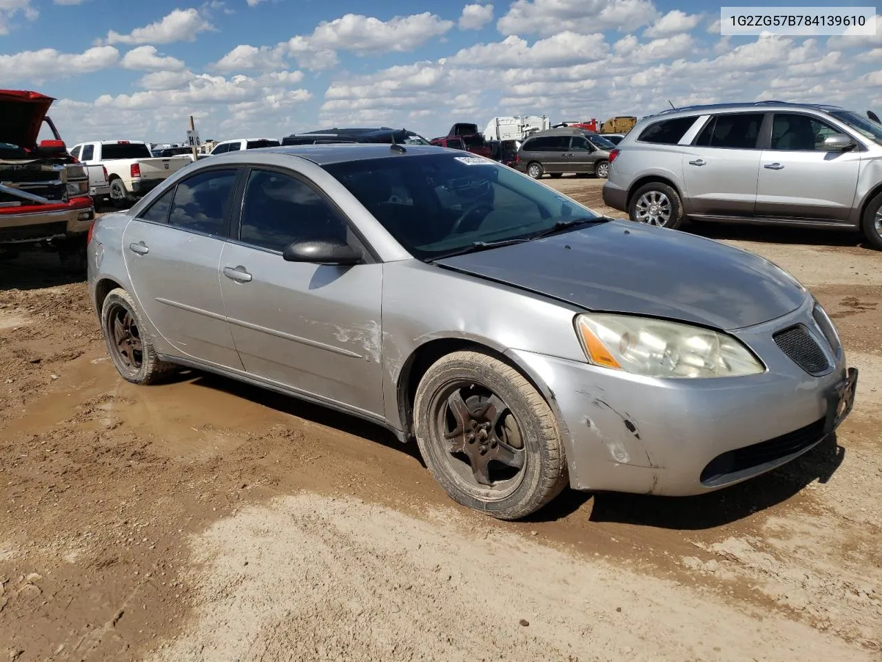 2008 Pontiac G6 Base VIN: 1G2ZG57B784139610 Lot: 54522244