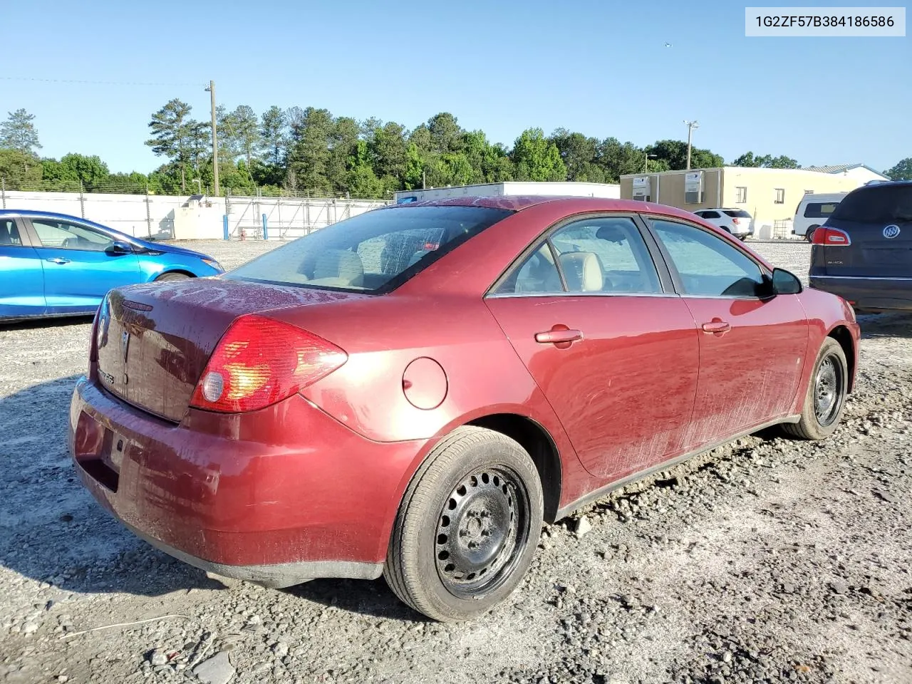 2008 Pontiac G6 Value Leader VIN: 1G2ZF57B384186586 Lot: 56526224