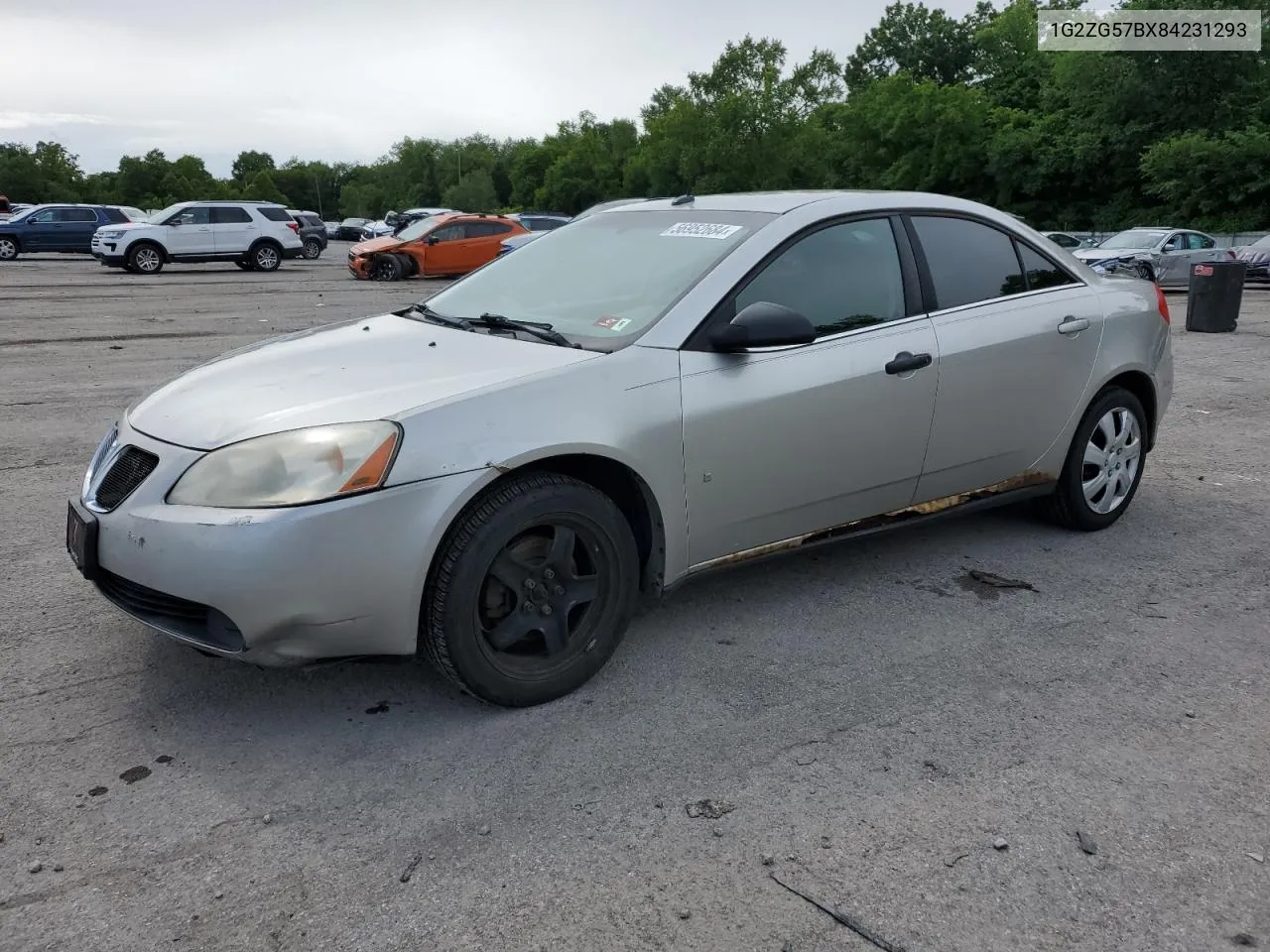 2008 Pontiac G6 Base VIN: 1G2ZG57BX84231293 Lot: 56952684