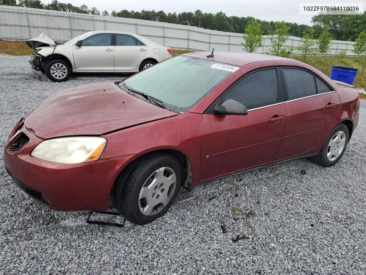 2008 Pontiac G6 Value Leader VIN: 1G2ZF57B684110036 Lot: 57782694