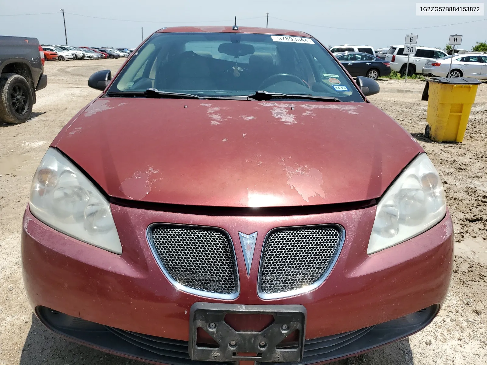 2008 Pontiac G6 Base VIN: 1G2ZG57B884153872 Lot: 57893544