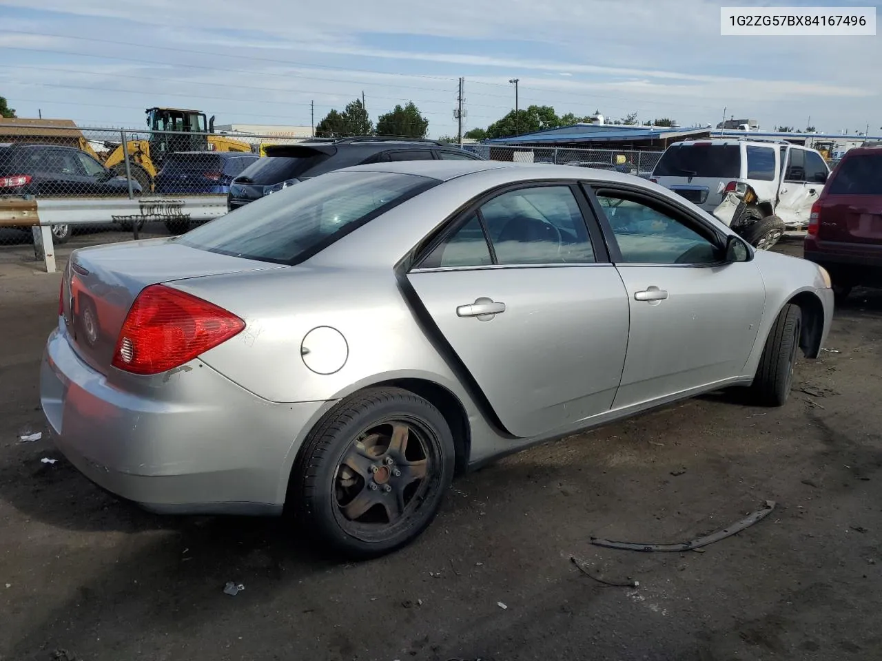 2008 Pontiac G6 Base VIN: 1G2ZG57BX84167496 Lot: 59654134