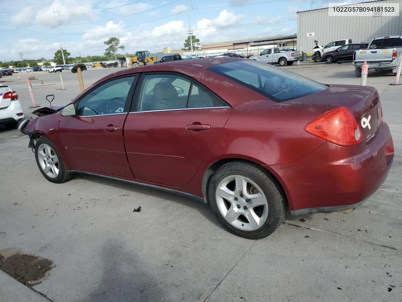 2009 Pontiac G6 VIN: 1G2ZG57B094181523 Lot: 60732794