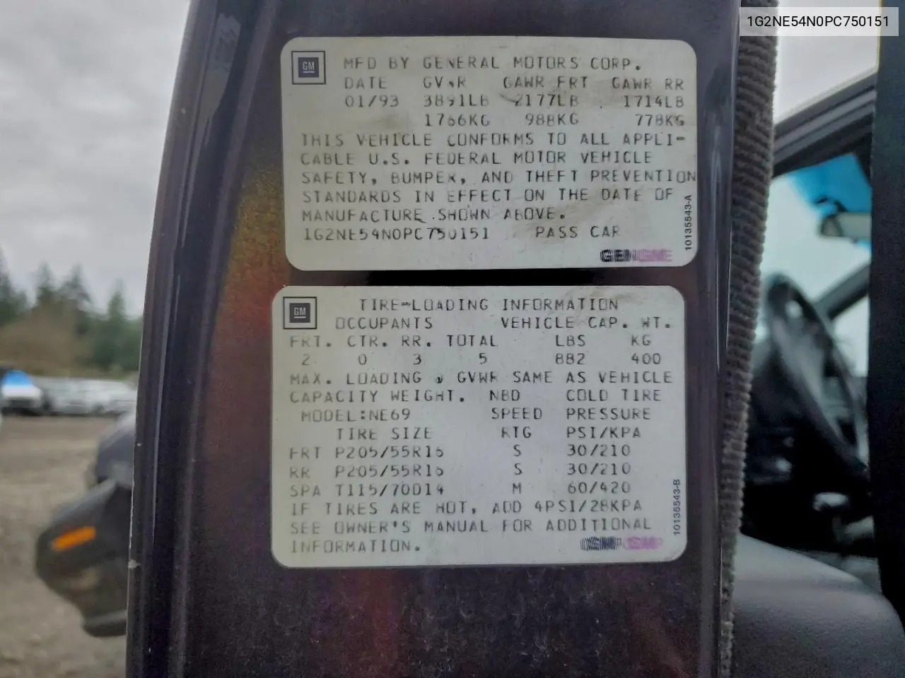 1G2NE54N0PC750151 1993 Pontiac Grand Am Se