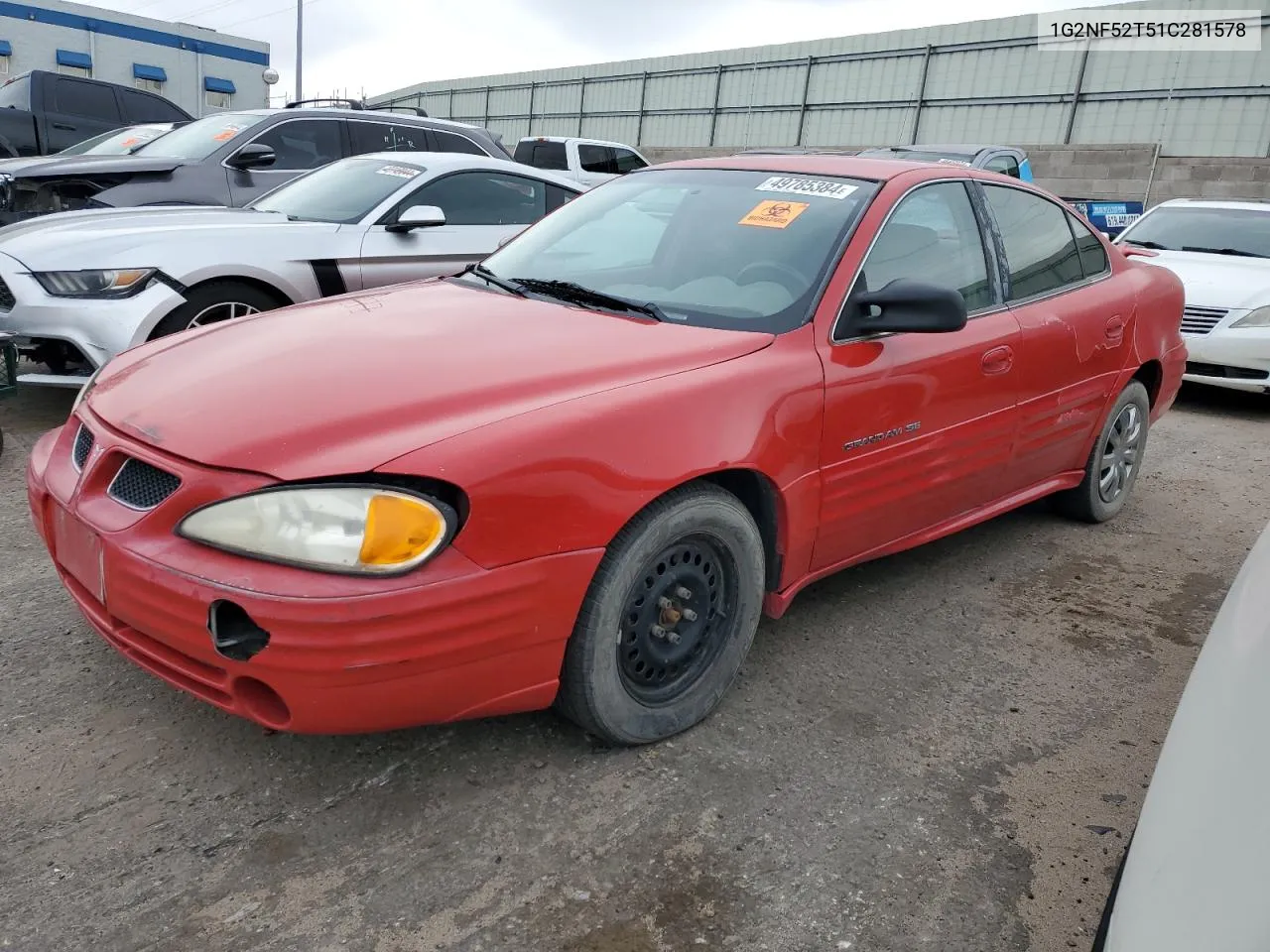 2001 Pontiac Grand Am Se1 VIN: 1G2NF52T51C281578 Lot: 49785384