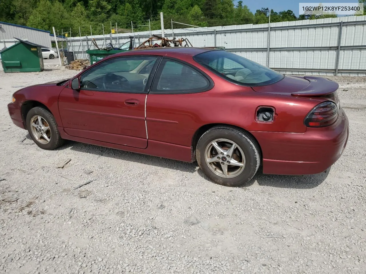 2000 Pontiac Grand Prix Gt VIN: 1G2WP12K8YF253400 Lot: 52011214