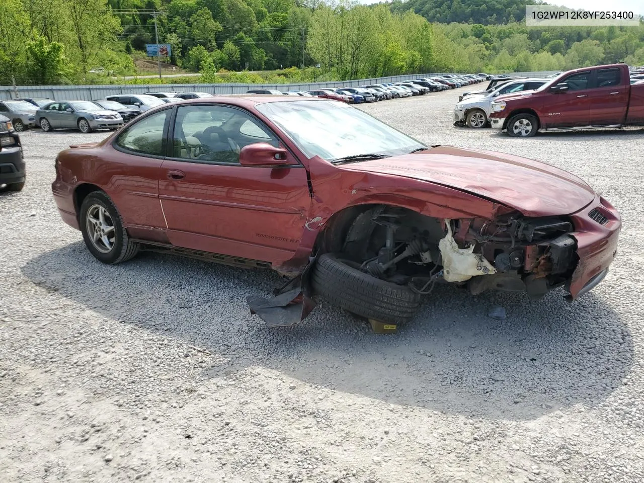 2000 Pontiac Grand Prix Gt VIN: 1G2WP12K8YF253400 Lot: 52011214