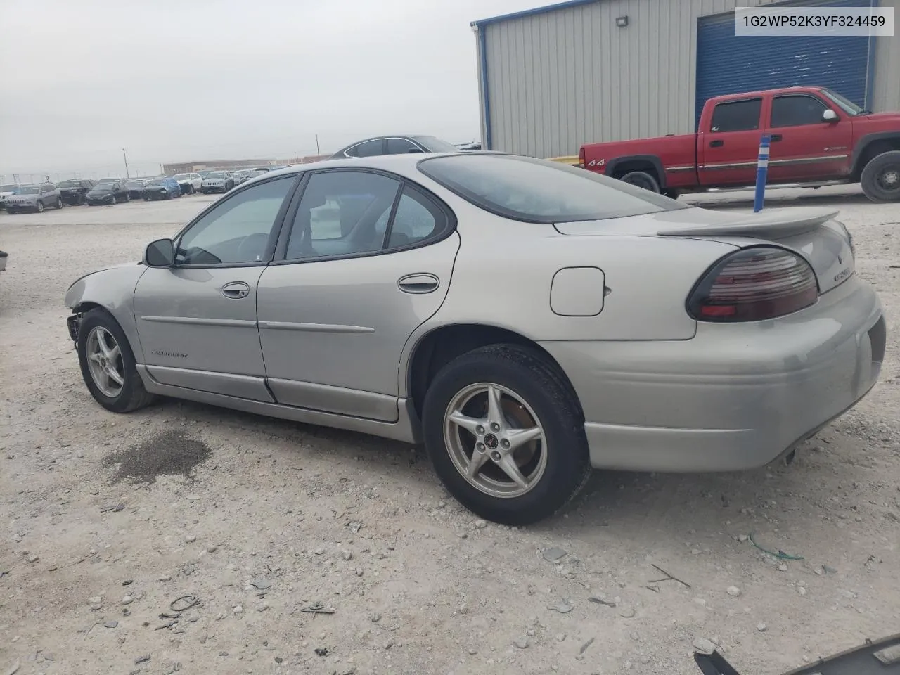 2000 Pontiac Grand Prix Gt VIN: 1G2WP52K3YF324459 Lot: 53890414