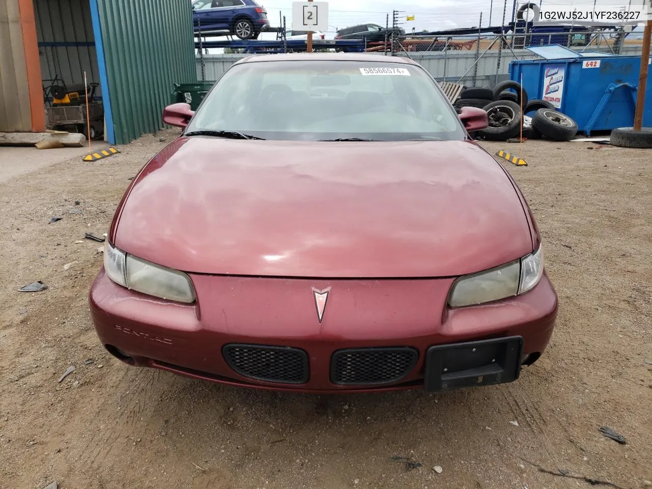 2000 Pontiac Grand Prix Se VIN: 1G2WJ52J1YF236227 Lot: 58566574