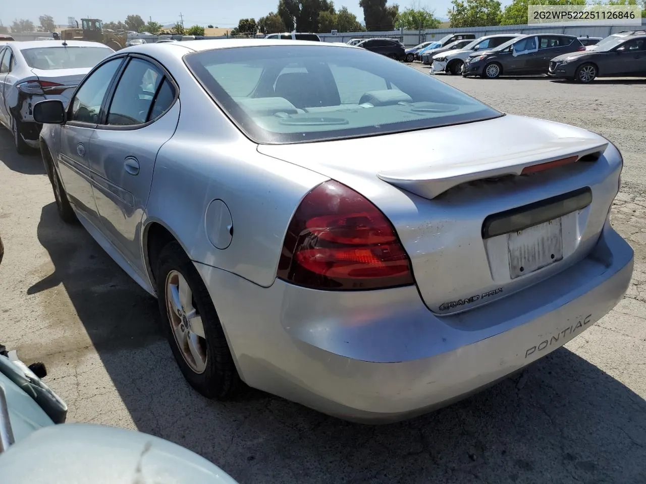 2005 Pontiac Grand Prix VIN: 2G2WP522251126846 Lot: 55185024