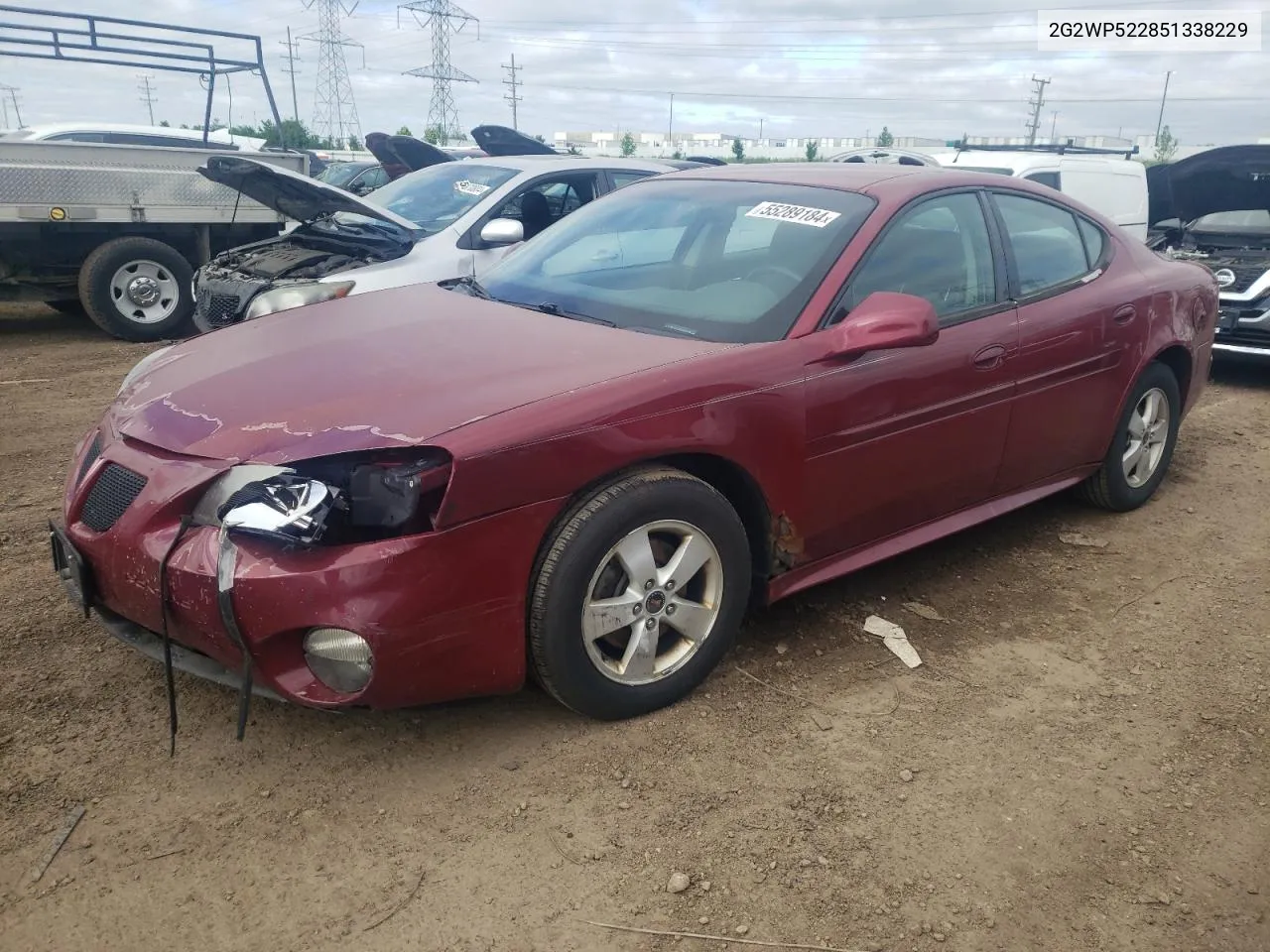 2005 Pontiac Grand Prix VIN: 2G2WP522851338229 Lot: 55289184