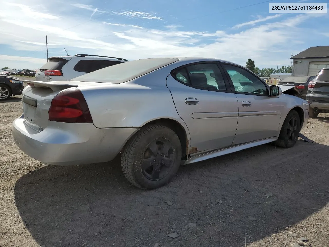 2005 Pontiac Grand Prix VIN: 2G2WP522751134439 Lot: 61075804