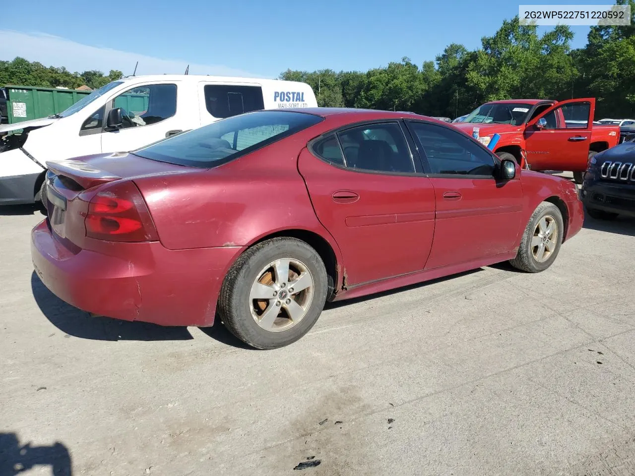 2005 Pontiac Grand Prix VIN: 2G2WP522751220592 Lot: 61409204