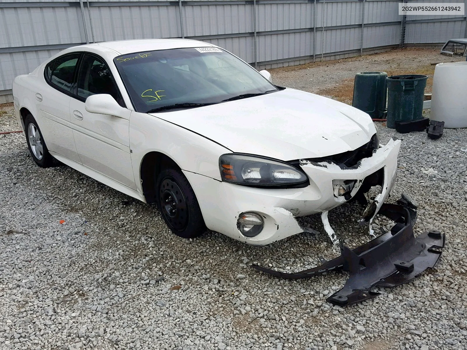 2006 Pontiac Grand Prix VIN: 2G2WP552661243942 Lot: 44222189