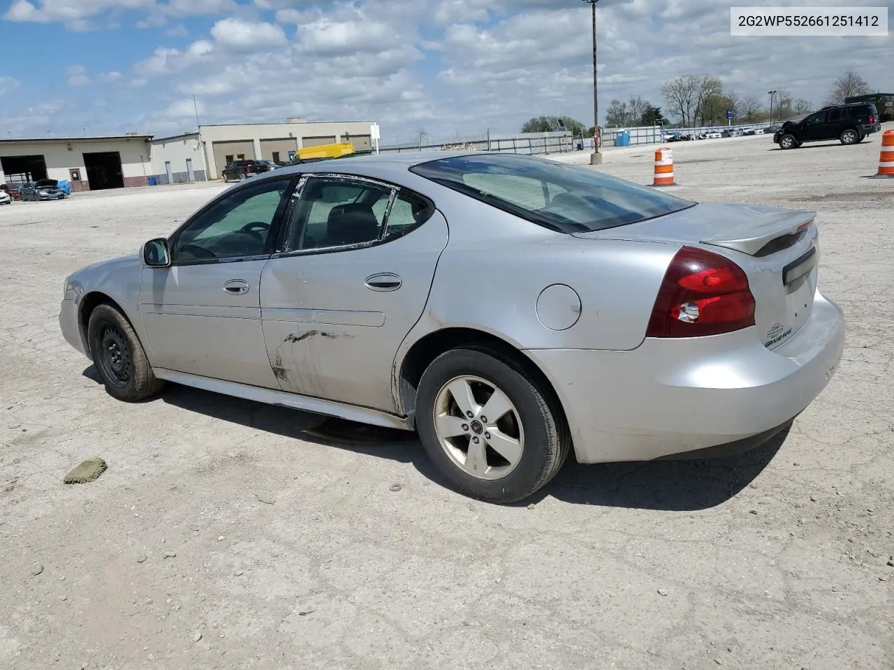 2006 Pontiac Grand Prix VIN: 2G2WP552661251412 Lot: 50903434