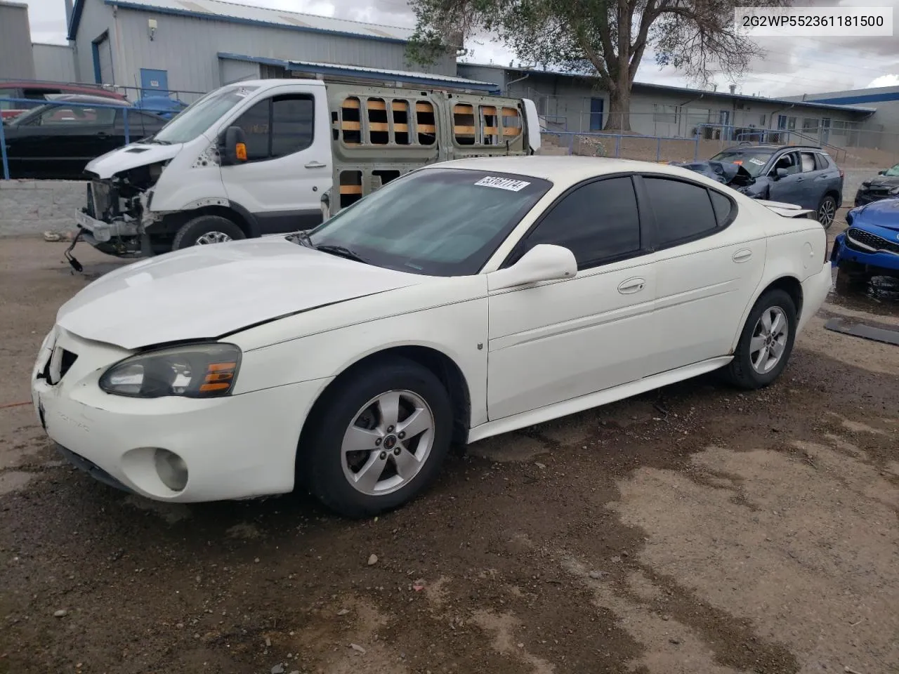 2006 Pontiac Grand Prix VIN: 2G2WP552361181500 Lot: 53167774