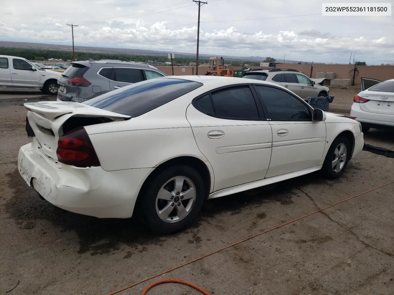 2006 Pontiac Grand Prix VIN: 2G2WP552361181500 Lot: 53167774